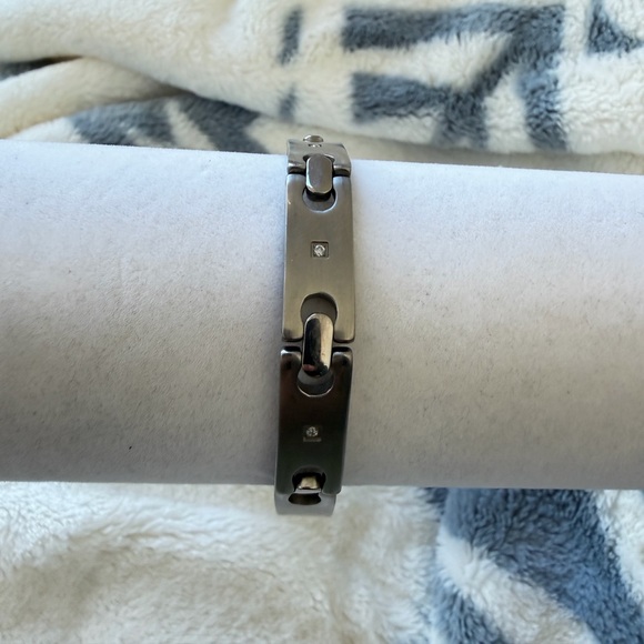 Super Horse Men’s Titanium and Diamond Bracelet Size 8.5 inches Pre-owned